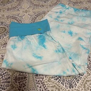 PINK BY Victoria’s Secret Tie-Dye Blue and White Crop Pajama Pants- Size Large